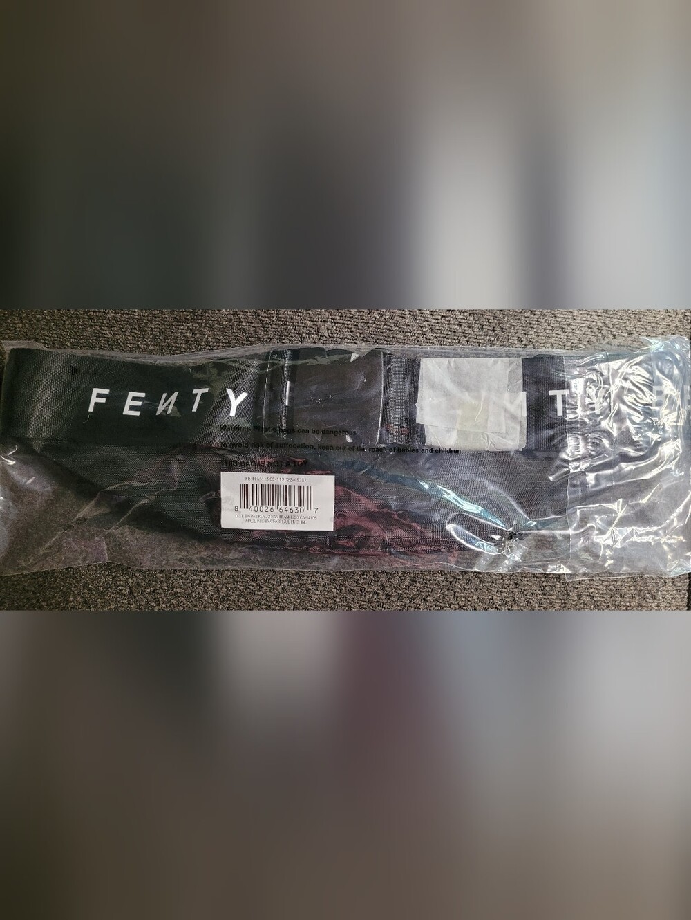 Fenty Beauty Black Waist/Cross Body Purse with White Logo Waistband (116)